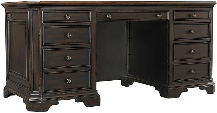 Aspenhome Hampton 66" Executive Desk in Black Cherry I242-303