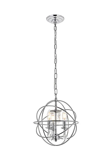 Elegant Wallace 3 Light Chrome Pendant LD5055D12C