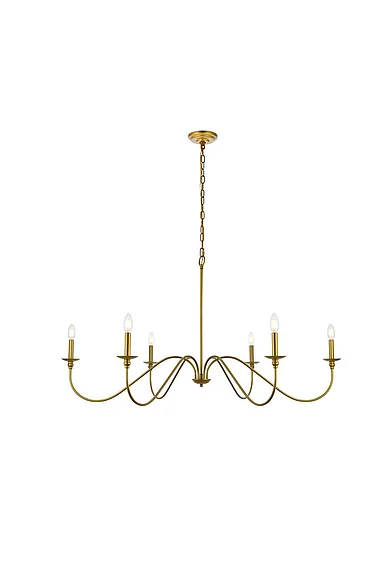 Elegant Rohan 48 In. Chandelier in Brass LD5056D48BR
