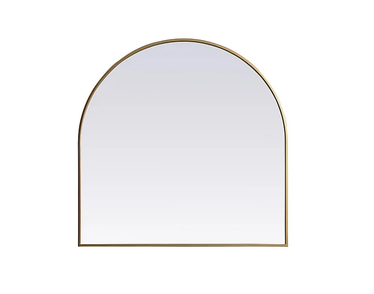 Elegant Metal Frame Arch Mirror 36X36 In. in Brass MR1A3636BRS