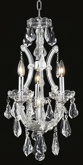 Elegant Maria Theresa 4 Light Chrome Chandelier Clear Royal Cut Crystal 2801D12C/RC