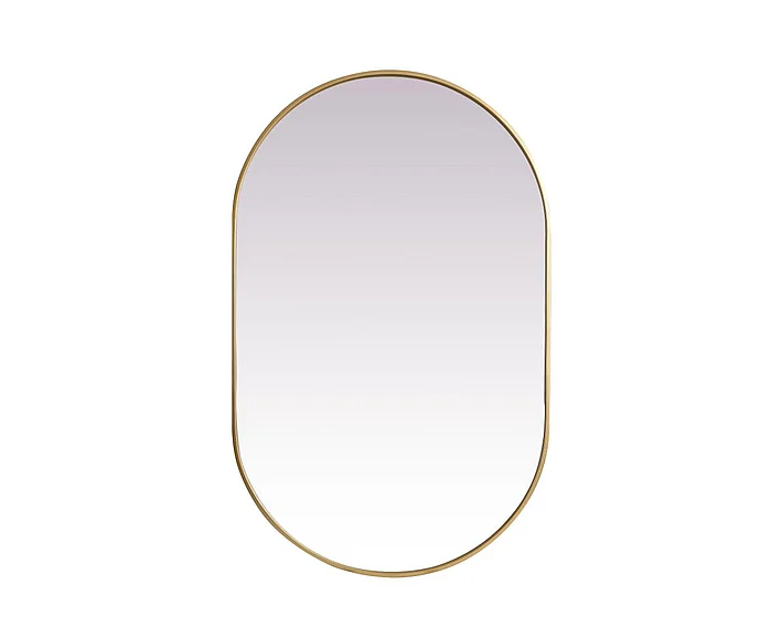 Elegant Metal Frame Oval Mirror 30X48 In. in Brass MR2A3048BRS