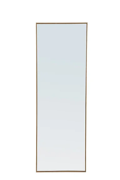 Elegant Metal Frame Rectangle Mirror 18 In. Brass MR4082BR