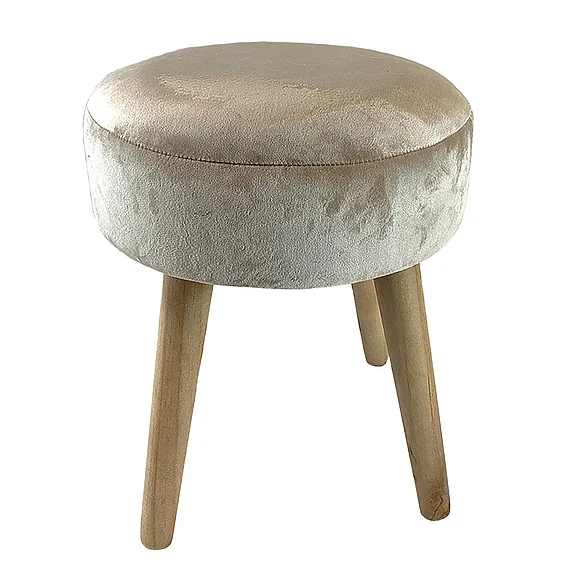 StyleCraft Foot Stool in Oyster Velvet F11199A