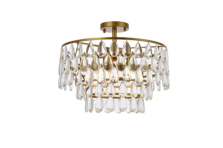 Elegant Mila 18 In. Flush Mount in Brass 1103F18BR