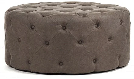 Zentique Round Tufted Ottoman in Aubergine F204 A008