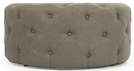 Zentique Round Tufted Ottoman in Gray F204 A048