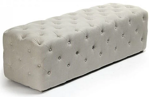 Zentique Oliver Tufted Bench in Gray F205-Z E272 A003