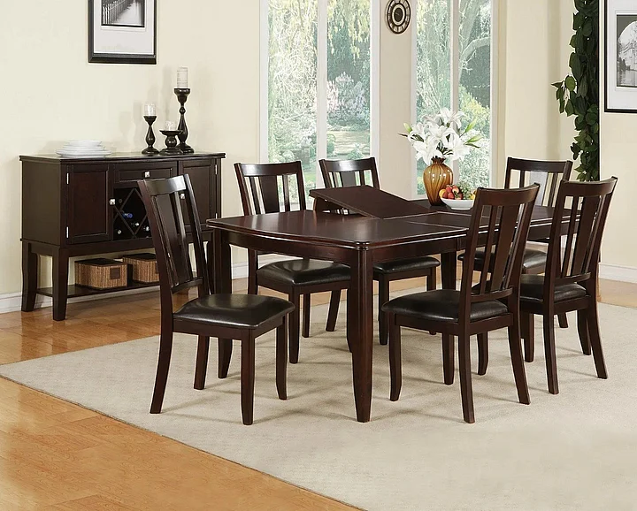 Boss Furniture 7pc Rectangular Dining Room Set in Deep Brown
