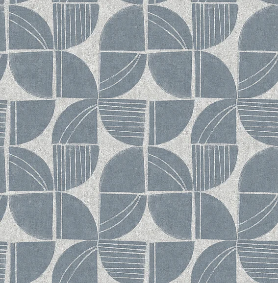 York A-Street Prints Baxter Denim Semicircle Mosaic Wallpaper (Double Roll) 4141-27112