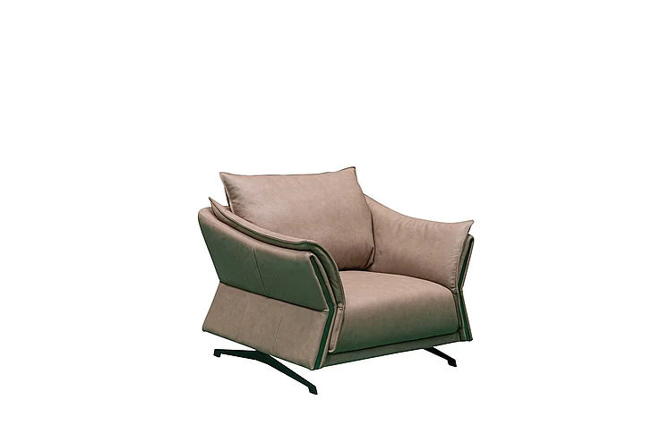 Klaussner Skyline Giada Leather Chair in Beige