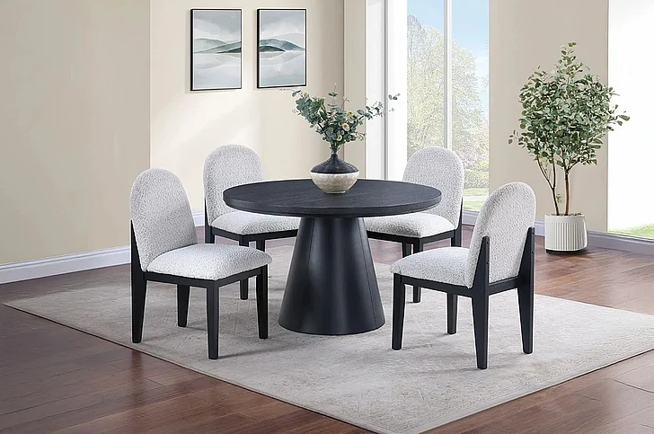 Boss Furniture 5pc Round Dining Room Set in Black