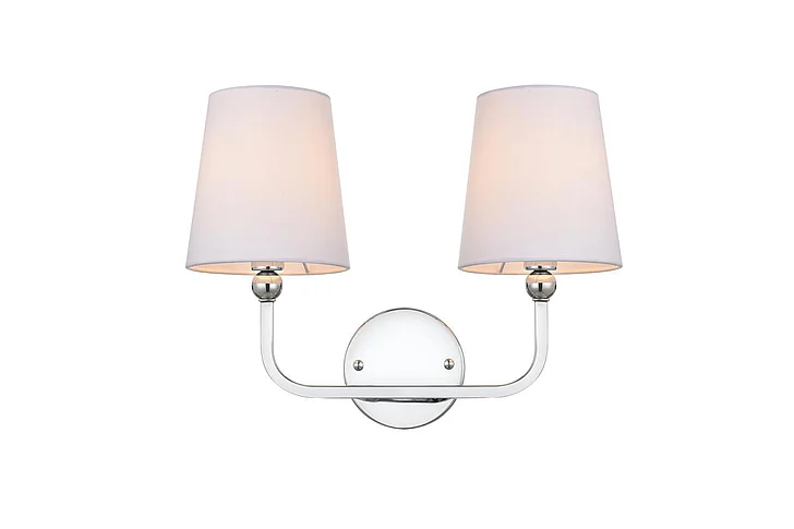 Elegant Colson 2 Light Chrome and Clear Bath Sconce LD7322W16CH