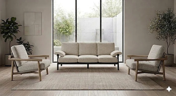 District Eight Stilt 3pc 3 Seater Living Room Set CUSTOM ITEM