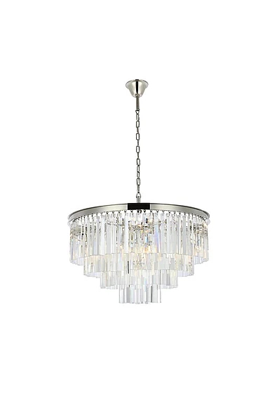 Elegant Sydney 17 Light Polished Nickel Chandelier Clear Royal Cut Crystal 1201D32PN/RC