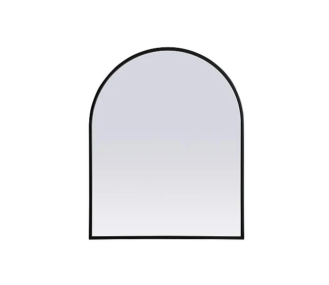Elegant Metal Frame Arch Mirror 24X30 In. in Black MR1A2430BLK