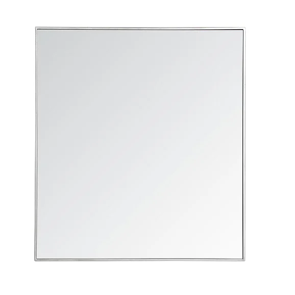 Elegant Metal Frame Rectangle Mirror 36 In. in Silver MR43640S