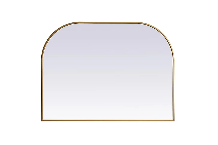 Elegant Metal Frame Arch Mirror 40X30 In. in Brass MR1B4030BRS