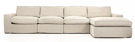 Zentique Chaud Sectional Sofa in Cream F338-4 E272 A015-A