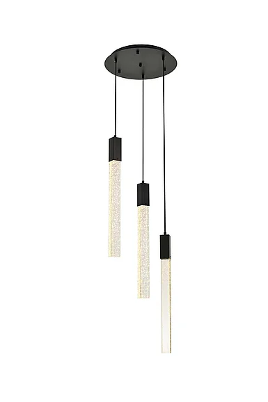 Elegant Weston 3 Lights Pendant in Black 2067D16BK
