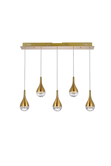 Elegant Amherst 34 In. Led Pendant in Satin Gold 3805D33SG