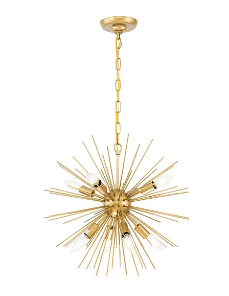 Elegant Timber 8 Light Brass Pendant LD5036D20BR