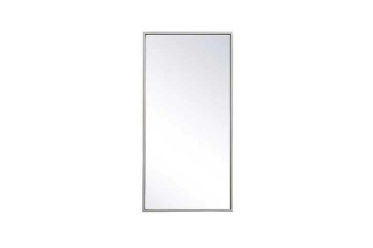 Elegant Metal Frame Rectangle Mirror 14X28 In. in Silver MR41428S