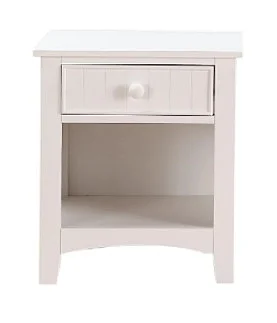 Boss Furniture F4238 1 Drawer Nightstand in White Pine Wood