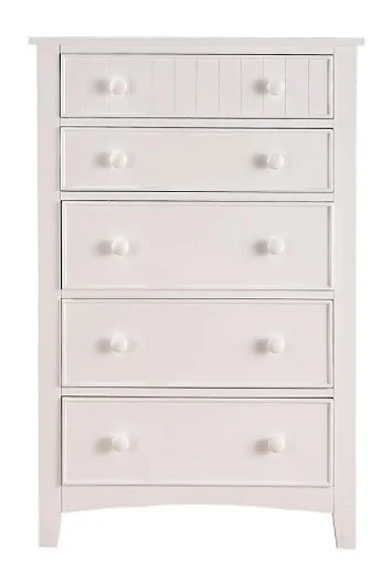 Boss Furniture F4239 5 Drawer Chest in White Pine Wood