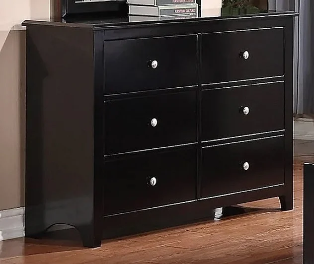 Boss Furniture F4253 6 Drawer Dresser in Black