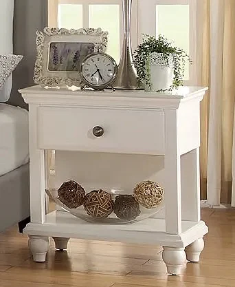 Boss Furniture F4349 1 Drawer Nightstand in White