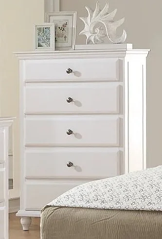 Boss Furniture F4352 5 Drawer Chest in White