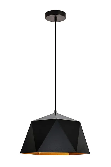 Elegant Arden Collection Pendant D15.0'' H9.6 LT:1 Black and Gold Finish LDPD2081