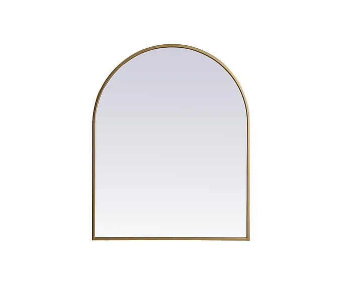 Elegant Metal Frame Arch Mirror 24X30 In. in Brass MR1A2430BRS