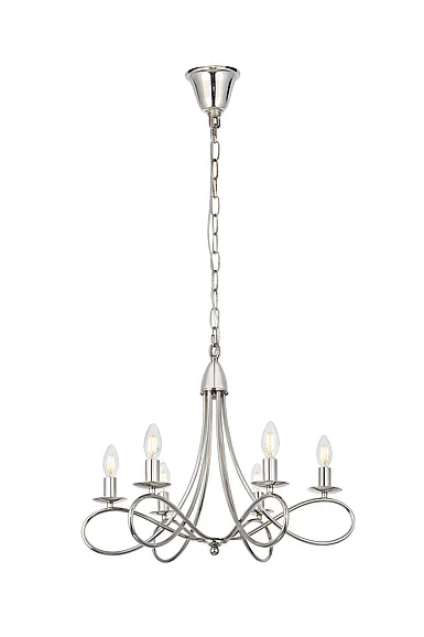 Elegant Lyndon 6 Light Polished Nickel Pendant 1452D22PN
