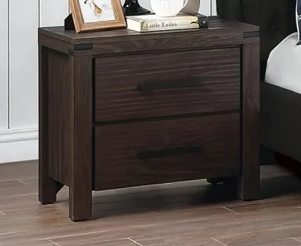 Boss Furniture F5426 2 Drawer Nightstand in Brown