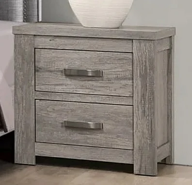 Boss Furniture F5446 2 Drawer Nightstand in Gray
