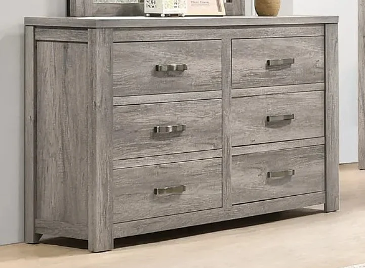 Boss Furniture F5448 6 Drawer Dresser in Gray