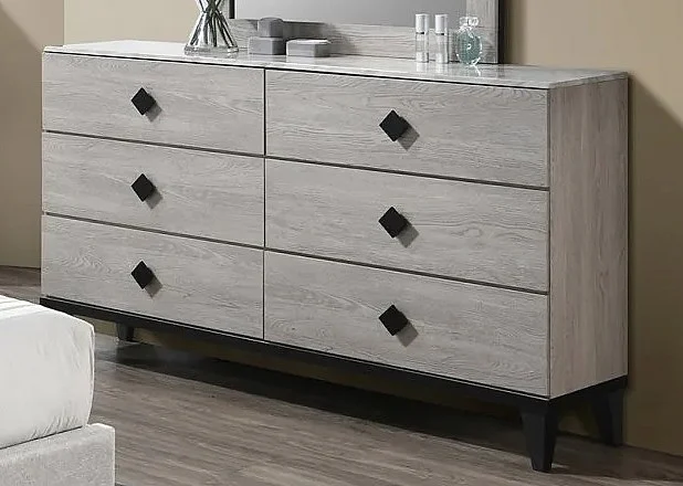 Boss Furniture F5458 6 Drawer Dresser in Cream