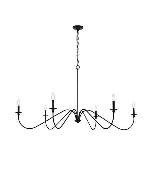 Elegant Rohan 60 In. Chandelier in Matte Black LD5056D60MB