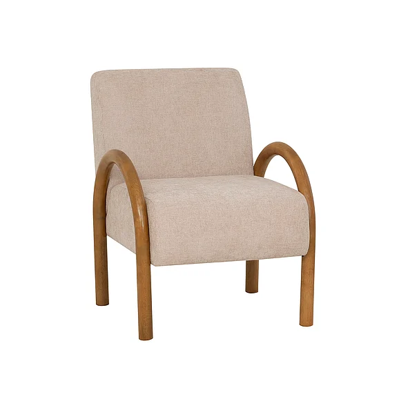 Linon Home Decor Jillian Upholstered Chair in Walnut 847129BRN01KDU