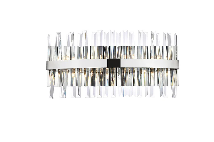Elegant Serephina 24 In. Crystal Bath Sconce in Chrome 6200W24C