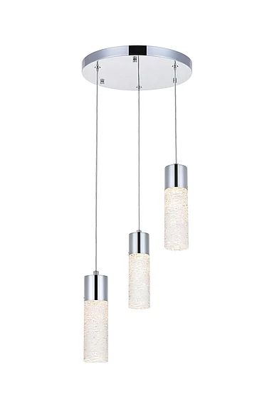 Elegant Constellation 3 Light Chrome Led Pendant 5200D12C