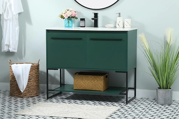 Elegant 40 In. Single Bathroom Vanity in Green VF42540MGN CLOSEOUT