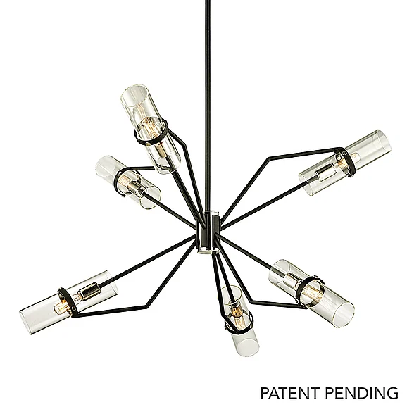Troy Lighting Raef Chandelier F6326-TBK/PN