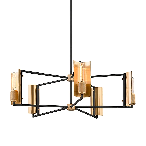 Troy Lighting Emerson 5Lt Chandelier F6785-SBK/BBA