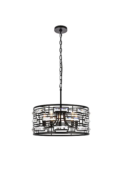 Elegant Kennedy 18.5 In. Pendant in Black 1108D19BK