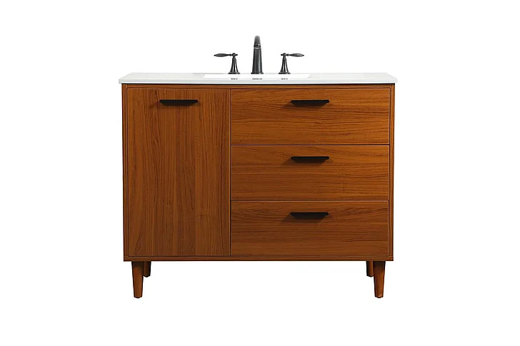 Elegant 42 In. Bathroom Vanity in Teak VF47042MTK