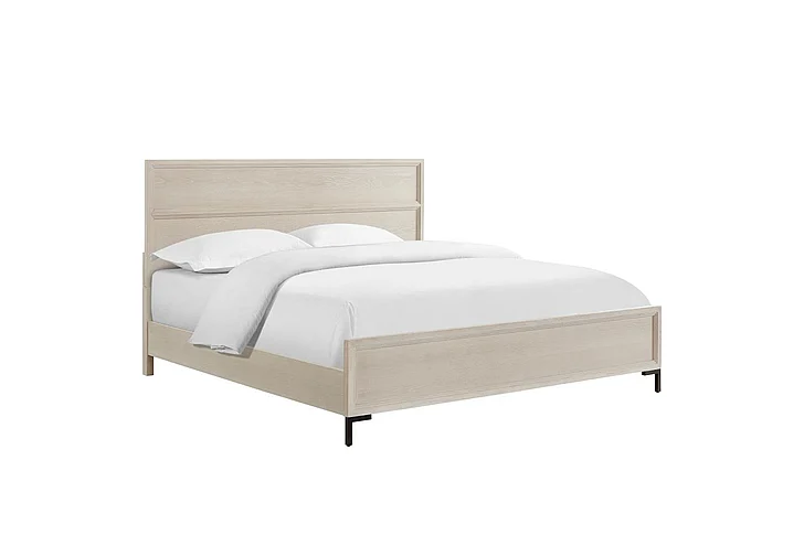 Alpine Furniture Bradley King Platform Bed in Antique White F7210EK