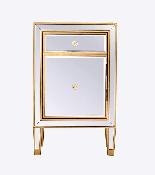 Elegant End Table 1 Drawer 18In. W x 13In. D x 29In. H in Gold MF72035G